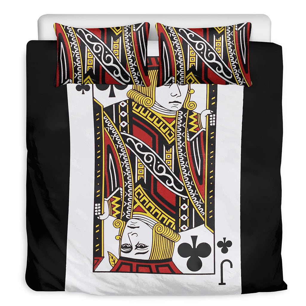 Jack Of Clubs Playing Card Print Duvet Cover Bedding Set