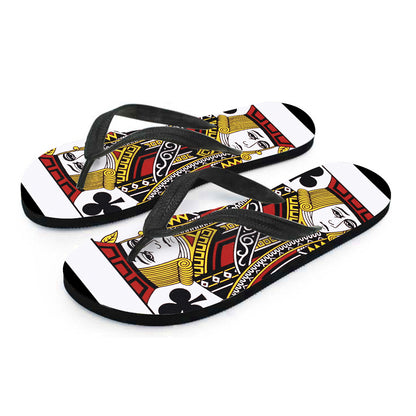 Jack Of Clubs Playing Card Print Flip Flops