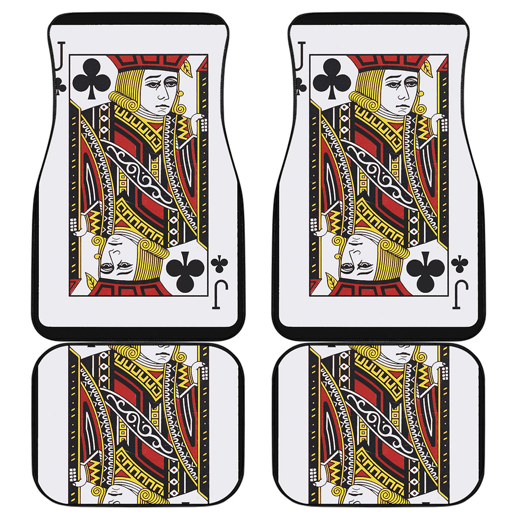 Jack Of Clubs Playing Card Print Front and Back Car Floor Mats