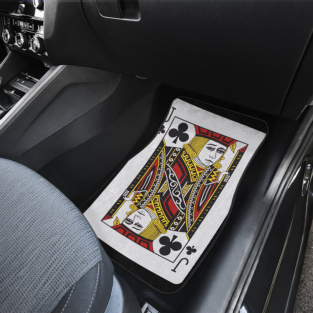 Jack Of Clubs Playing Card Print Front and Back Car Floor Mats