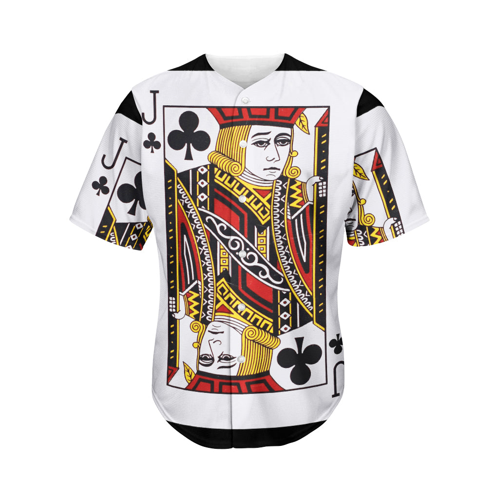 Jack Of Clubs Playing Card Print Men's Baseball Jersey