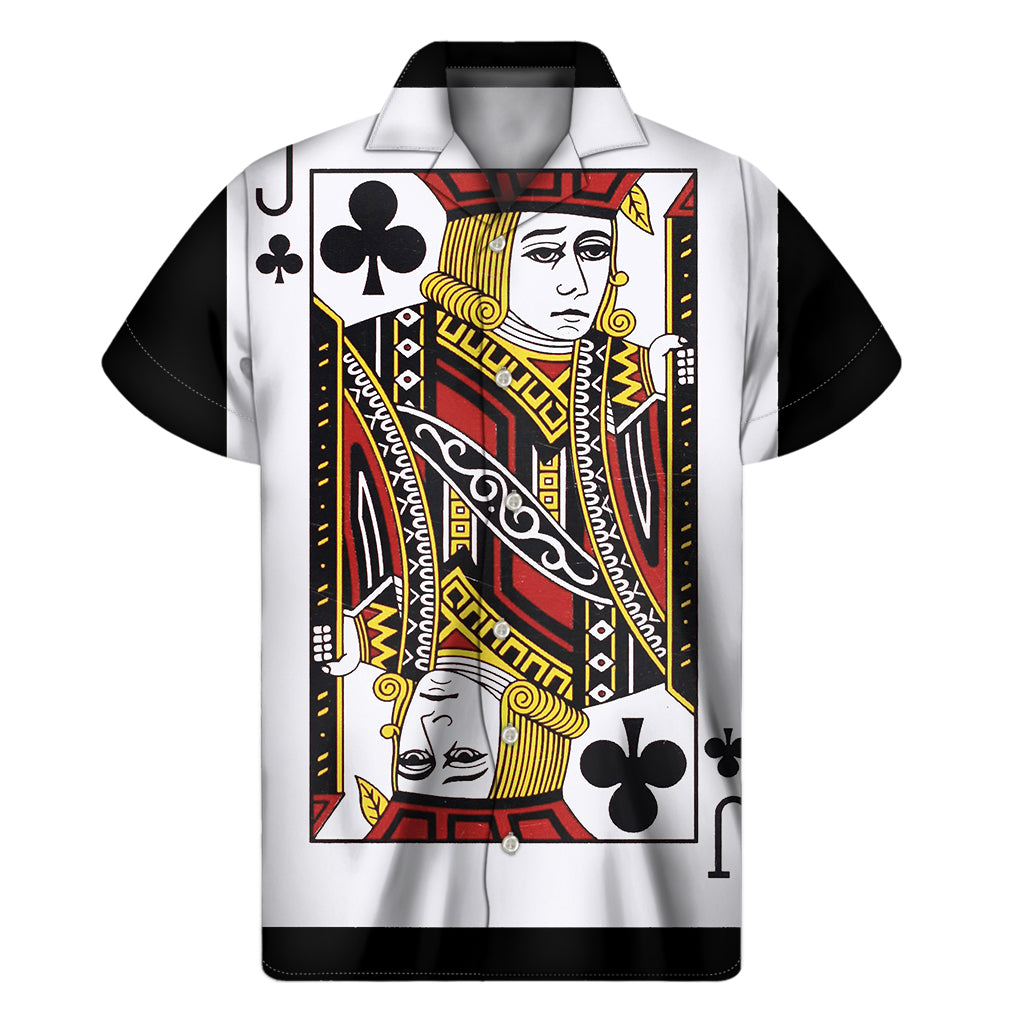Jack Of Clubs Playing Card Print Men's Short Sleeve Shirt