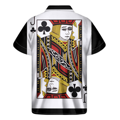 Jack Of Clubs Playing Card Print Men's Short Sleeve Shirt