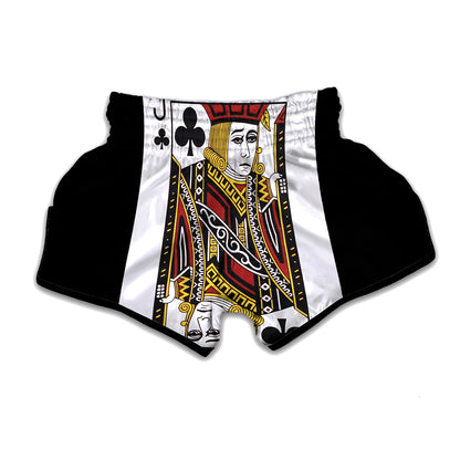 Jack Of Clubs Playing Card Print Muay Thai Boxing Shorts