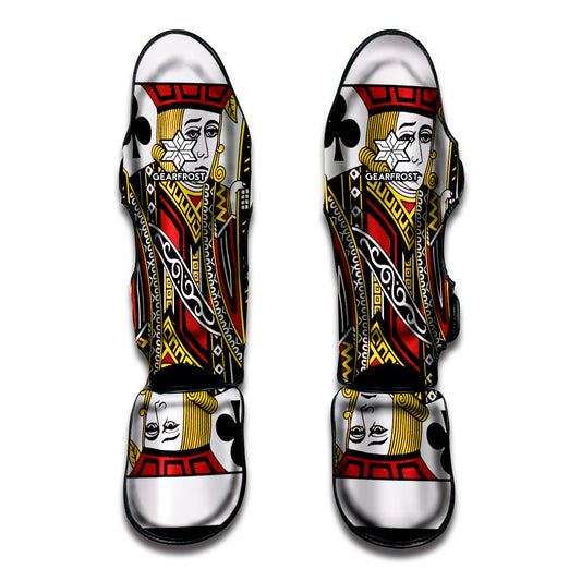 Jack Of Clubs Playing Card Print Muay Thai Shin Guard