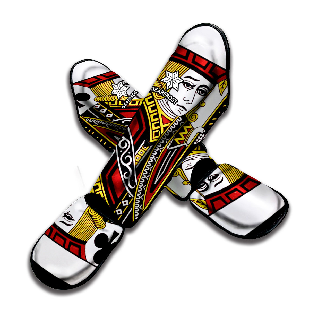 Jack Of Clubs Playing Card Print Muay Thai Shin Guard