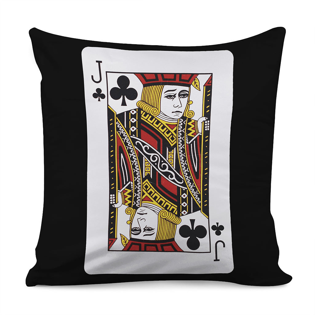 Jack Of Clubs Playing Card Print Pillow Cover