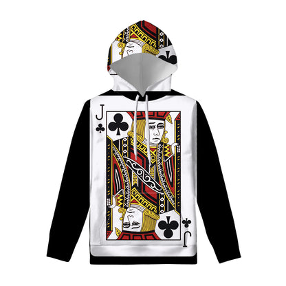 Jack Of Clubs Playing Card Print Pullover Hoodie