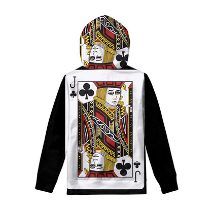 Jack Of Clubs Playing Card Print Pullover Hoodie