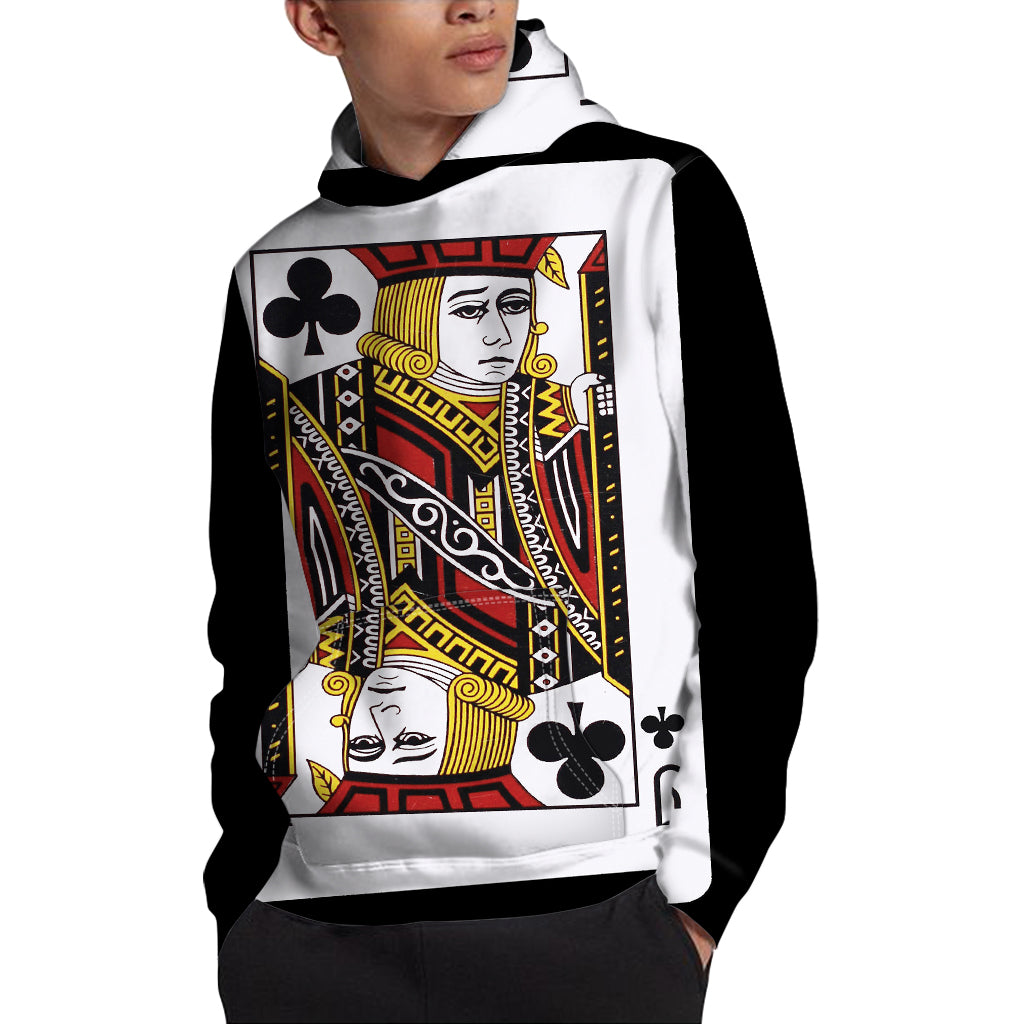 Jack Of Clubs Playing Card Print Pullover Hoodie