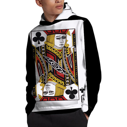 Jack Of Clubs Playing Card Print Pullover Hoodie