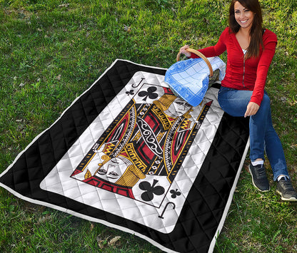 Jack Of Clubs Playing Card Print Quilt