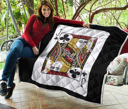 Jack Of Clubs Playing Card Print Quilt