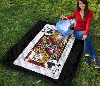 Jack Of Clubs Playing Card Print Quilt