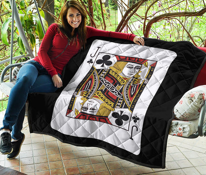 Jack Of Clubs Playing Card Print Quilt