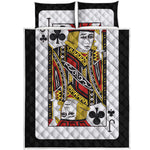 Jack Of Clubs Playing Card Print Quilt Bed Set