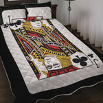 Jack Of Clubs Playing Card Print Quilt Bed Set
