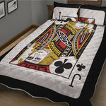 Jack Of Clubs Playing Card Print Quilt Bed Set