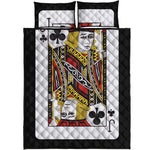 Jack Of Clubs Playing Card Print Quilt Bed Set