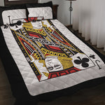Jack Of Clubs Playing Card Print Quilt Bed Set