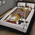 Jack Of Clubs Playing Card Print Quilt Bed Set