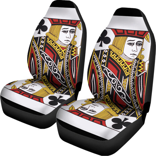 Jack Of Clubs Playing Card Print Universal Fit Car Seat Covers