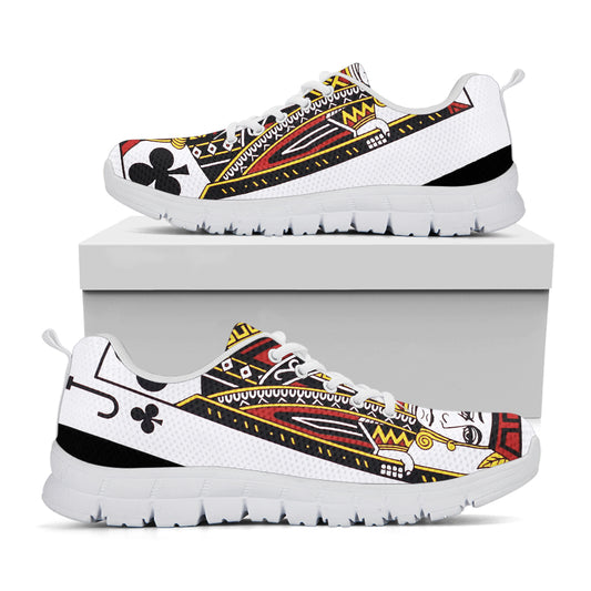 Jack Of Clubs Playing Card Print White Sneakers