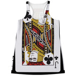 Jack Of Clubs Playing Card Print Women's Racerback Tank Top