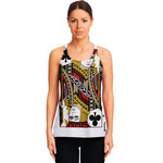 Jack Of Clubs Playing Card Print Women's Racerback Tank Top