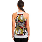 Jack Of Clubs Playing Card Print Women's Racerback Tank Top