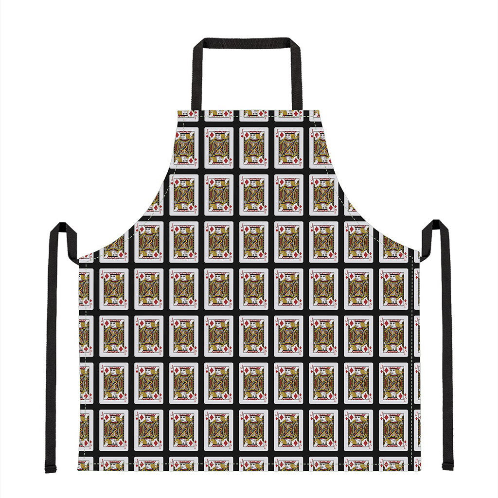 Jack Of Diamonds Playing Card Pattern Print Apron