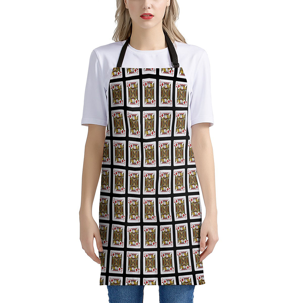 Jack Of Diamonds Playing Card Pattern Print Apron