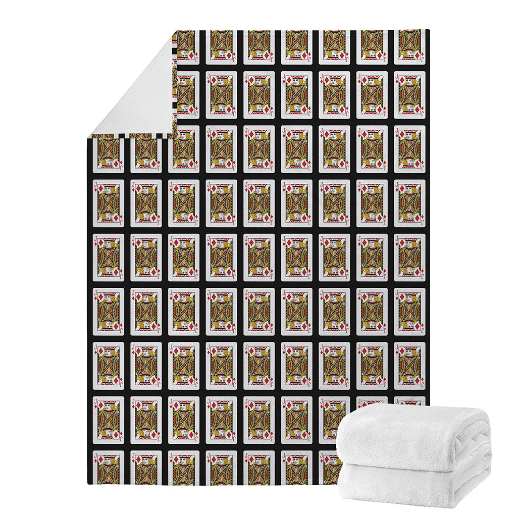 Jack Of Diamonds Playing Card Pattern Print Blanket
