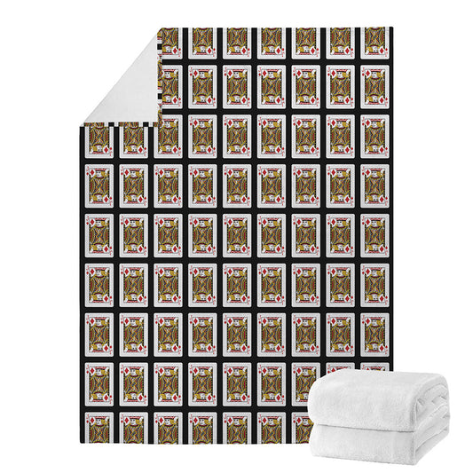 Jack Of Diamonds Playing Card Pattern Print Blanket