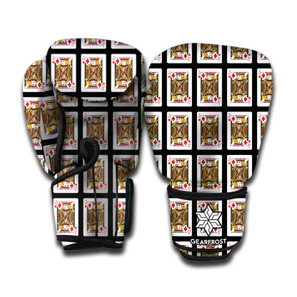 Jack Of Diamonds Playing Card Pattern Print Boxing Gloves