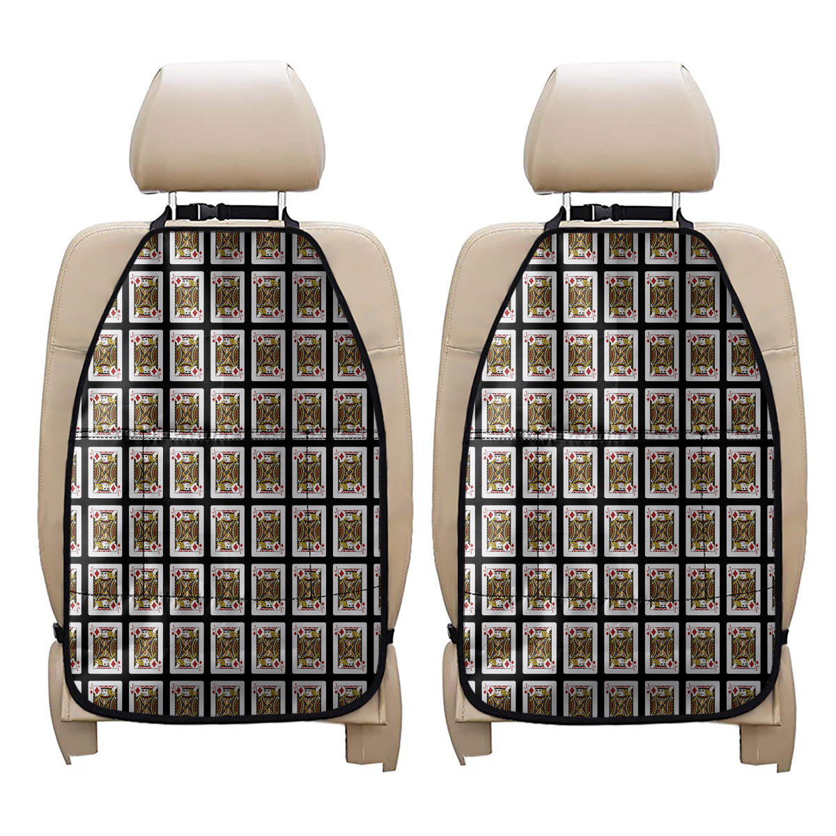 Jack Of Diamonds Playing Card Pattern Print Car Seat Organizers