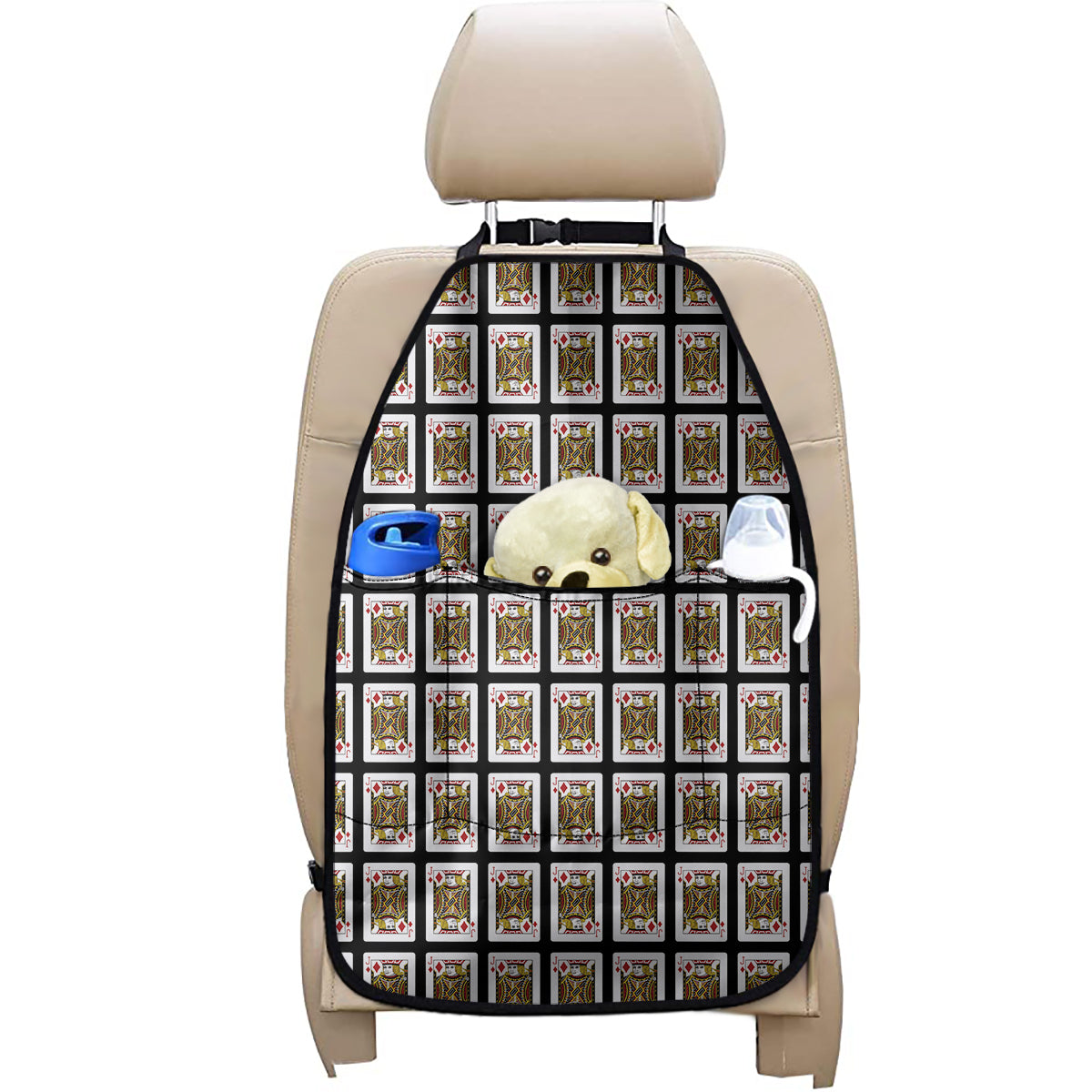 Jack Of Diamonds Playing Card Pattern Print Car Seat Organizers
