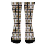 Jack Of Diamonds Playing Card Pattern Print Crew Socks
