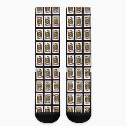 Jack Of Diamonds Playing Card Pattern Print Crew Socks