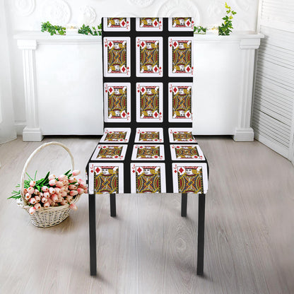 Jack Of Diamonds Playing Card Pattern Print Dining Chair Slipcover