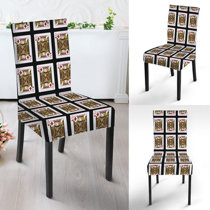Jack Of Diamonds Playing Card Pattern Print Dining Chair Slipcover