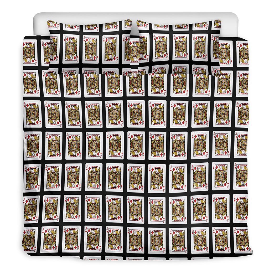 Jack Of Diamonds Playing Card Pattern Print Duvet Cover Bedding Set