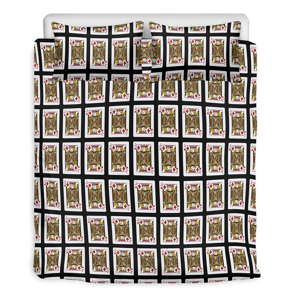 Jack Of Diamonds Playing Card Pattern Print Duvet Cover Bedding Set