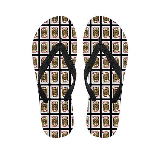 Jack Of Diamonds Playing Card Pattern Print Flip Flops