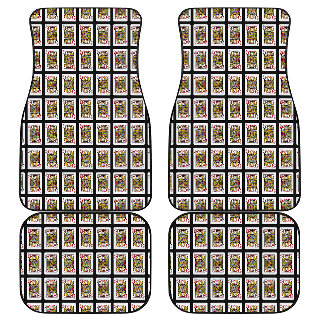 Jack Of Diamonds Playing Card Pattern Print Front and Back Car Floor Mats