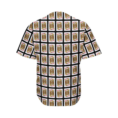 Jack Of Diamonds Playing Card Pattern Print Men's Baseball Jersey