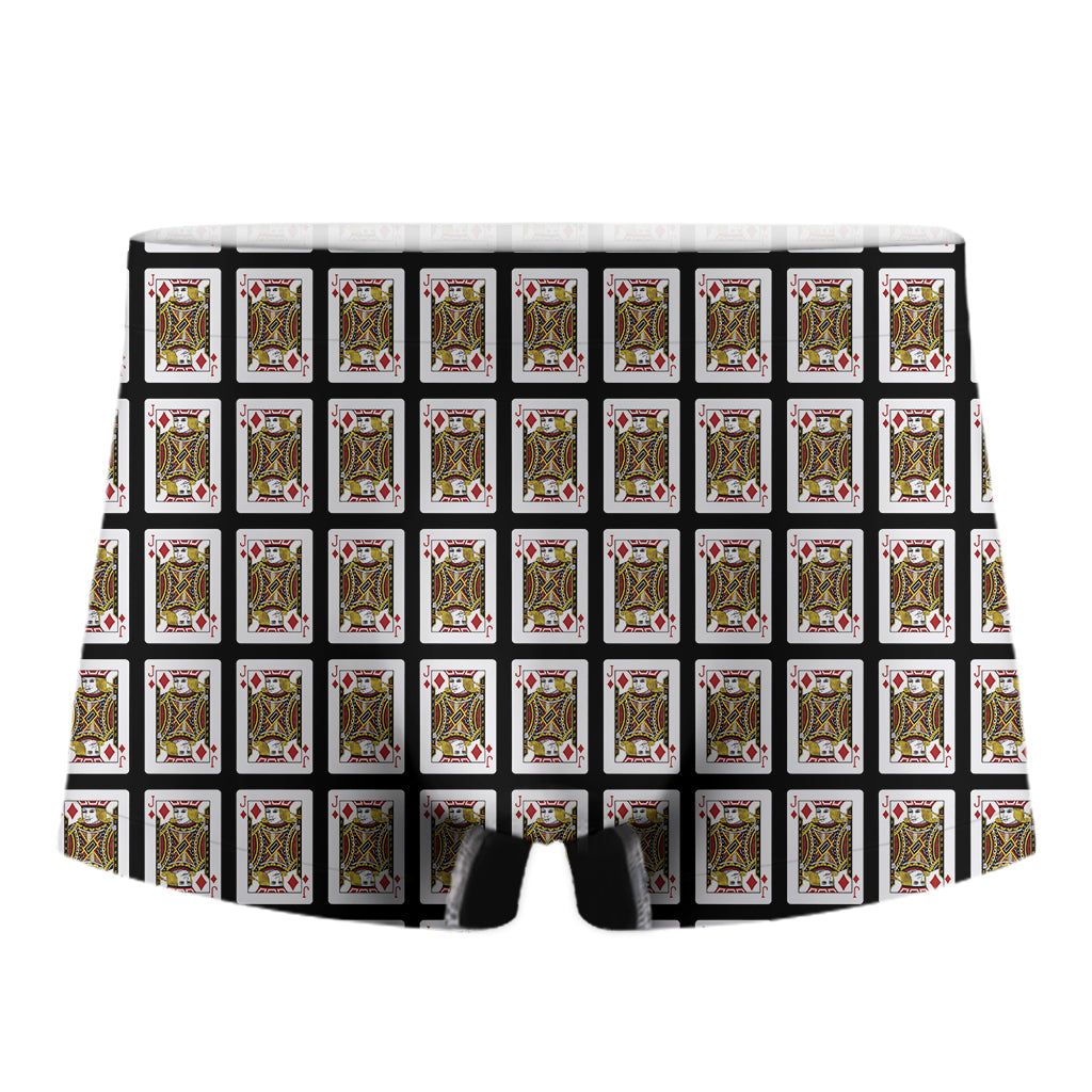 Jack Of Diamonds Playing Card Pattern Print Men's Boxer Briefs