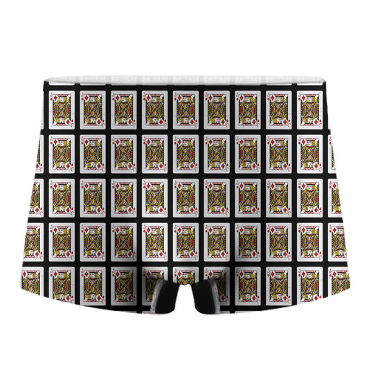 Jack Of Diamonds Playing Card Pattern Print Men's Boxer Briefs