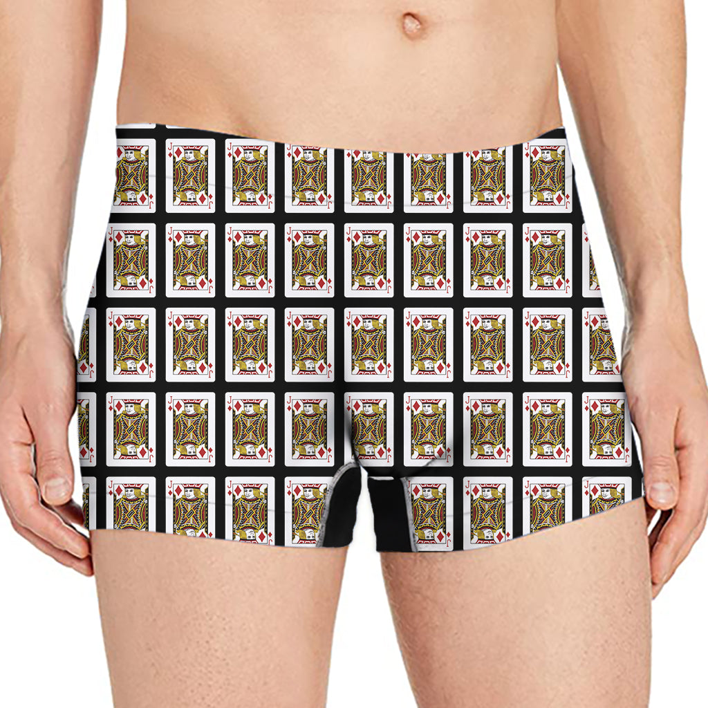 Jack Of Diamonds Playing Card Pattern Print Men's Boxer Briefs