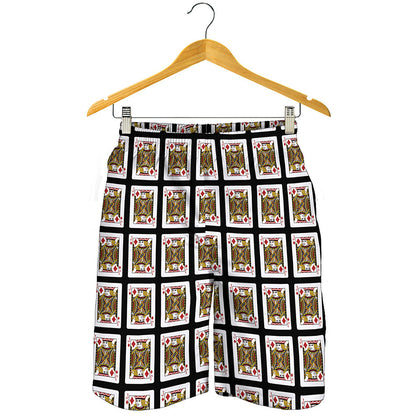 Jack Of Diamonds Playing Card Pattern Print Men's Shorts